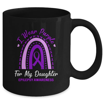 I Wear Purple Daughter Epilepsy Awareness Rainbow Mom Dad Mug-Coffee Mug-