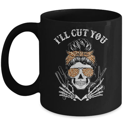 I Will Cut You Skull Funny Hairdresser Halloween Mug-Coffee Mug-Mug-Black