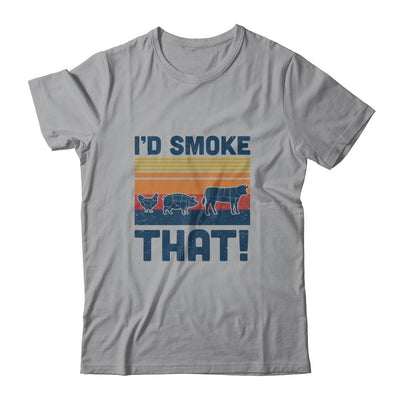I'd Smoke That Funny Chef Gift BBQ Smoker Barbecue Grilling-T-Shirt & Hoodie-Classic T-Shirt-Sport Grey