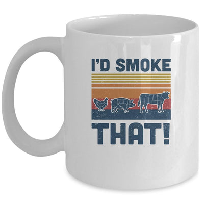 I'd Smoke That Funny Chef Gift BBQ Smoker Barbecue Grilling Mug-Coffee Mug-Mug-White