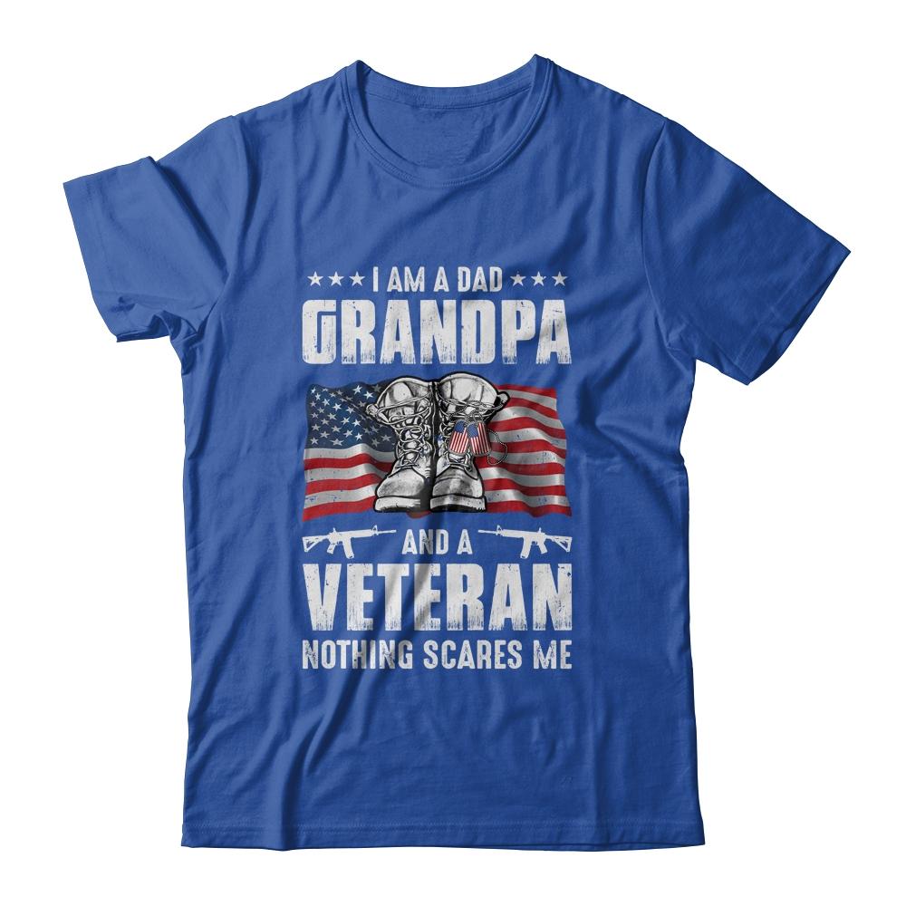 I'm A Dad Grandpa And A Veteran Nothing Scares Me Fathers Day-T-Shirt & Hoodie-Classic T-Shirt-Royal