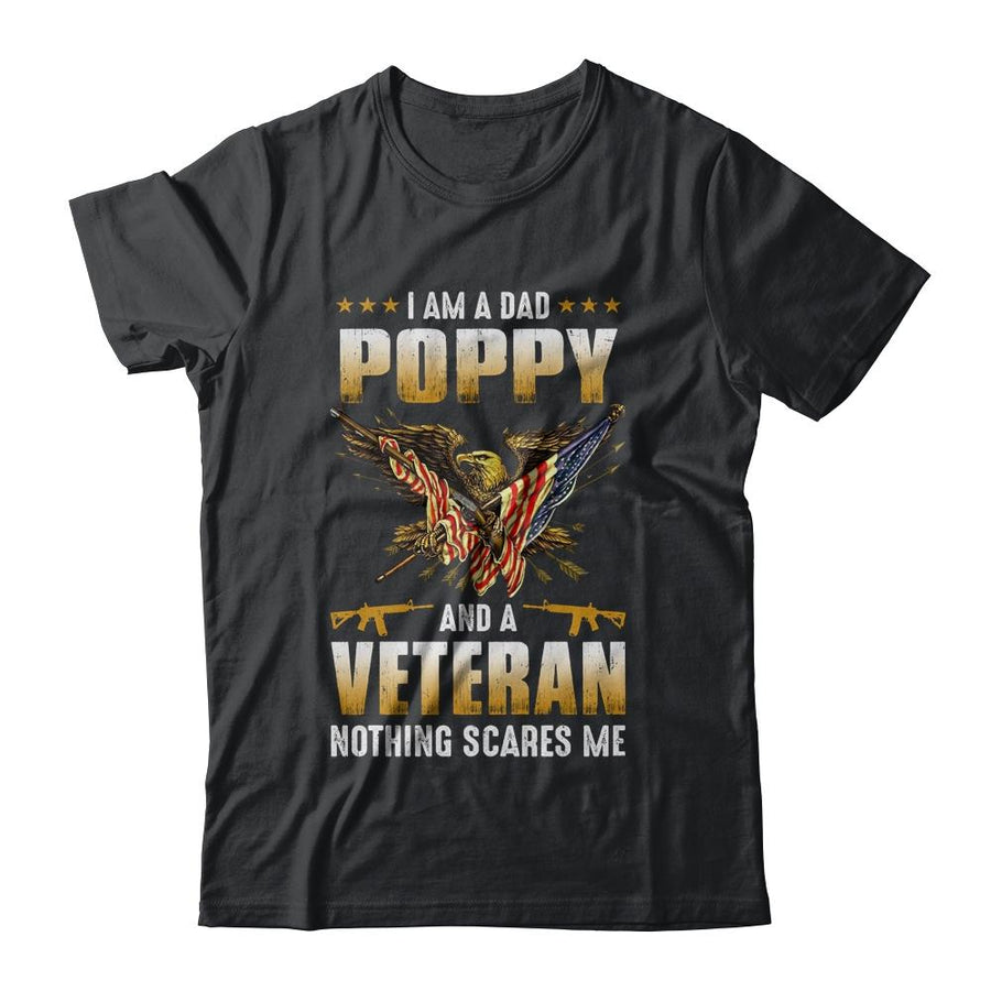 I'm A Dad Poppy And A Veteran Father's Day-T-Shirt & Hoodie-Classic T-Shirt-Black