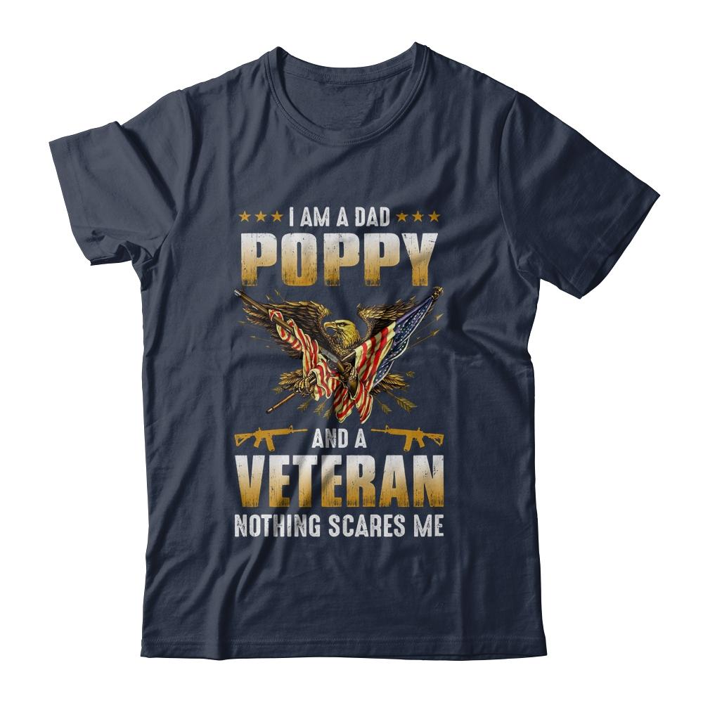 I'm A Dad Poppy And A Veteran Father's Day-T-Shirt & Hoodie-Classic T-Shirt-Navy