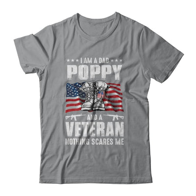 I'm A Dad Poppy And A Veteran Nothing Scares Me Fathers Day-T-Shirt & Hoodie-Classic T-Shirt-Sport Grey