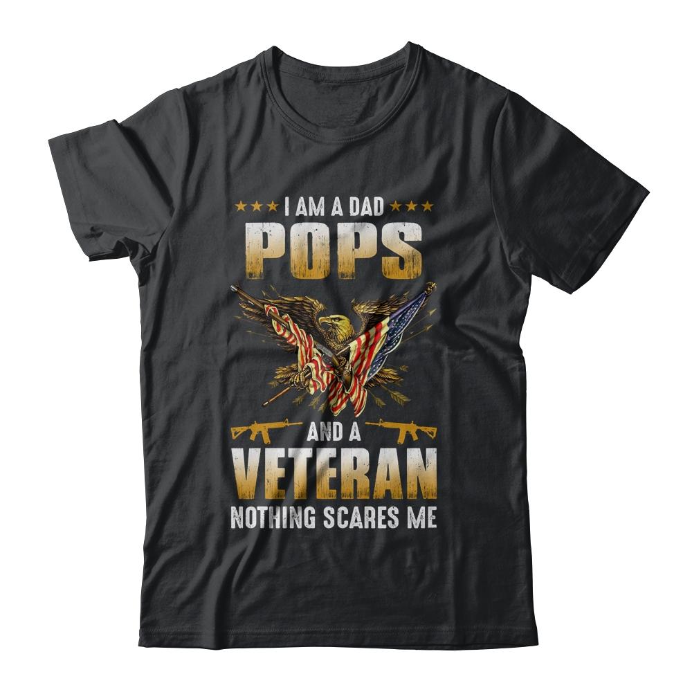 I'm A Dad Pops And A Veteran Father's Day-T-Shirt & Hoodie-Classic T-Shirt-Black