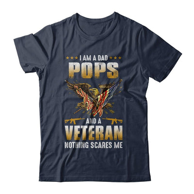 I'm A Dad Pops And A Veteran Father's Day-T-Shirt & Hoodie-Classic T-Shirt-Navy