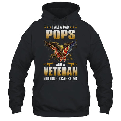 I'm A Dad Pops And A Veteran Father's Day-T-Shirt & Hoodie-Pullover Hoodie-Black