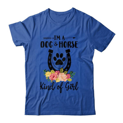 I'm A Dog And Horse Kind Of Girl Paw Print Horseshoe Gift-T-Shirt & Tank Top-Classic T-Shirt-Royal