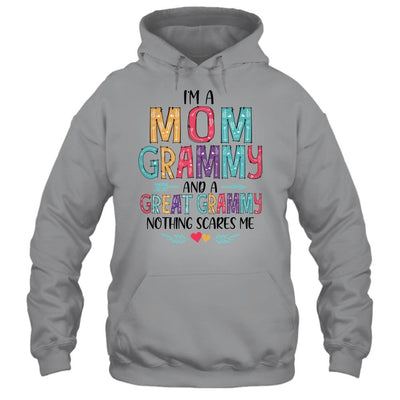 I'm A Mom Grammy And A Great Grandma Nothing Scares Me-T-Shirt & Hoodie-Pullover Hoodie-Sport Grey