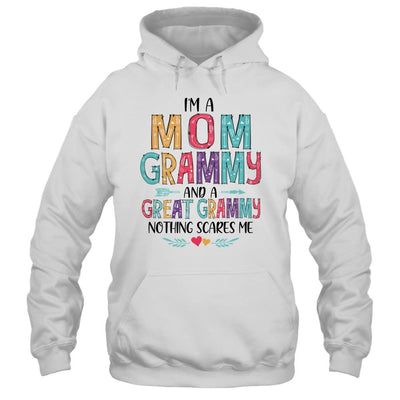 I'm A Mom Grammy And A Great Grandma Nothing Scares Me-T-Shirt & Hoodie-Pullover Hoodie-White