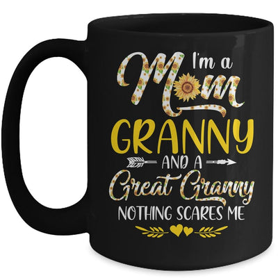 I'm A Mom Granny Great Nothing Scares Me Mothers Day Mug-Coffee Mug-Mug-Black