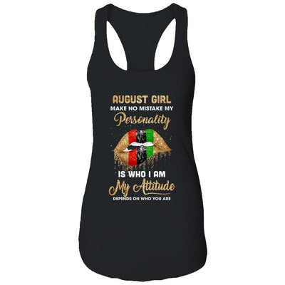 I'm August Girl Sexy Lip Black Women Virgo Birthday Gift-T-Shirt & Tank Top-Women's Ideal Racerback Tank-Black
