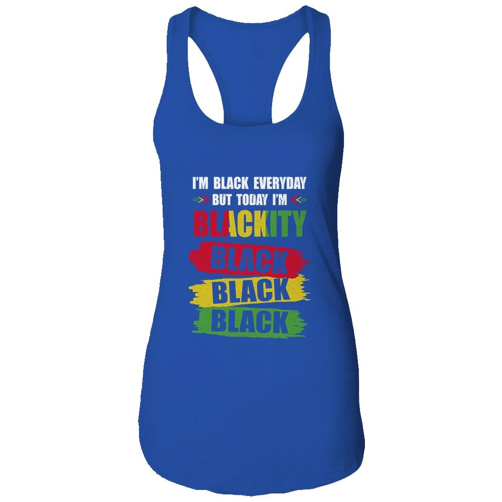 I'm Blackity Black African American Black Power Juneteenth-T-Shirt & Tank Top-Women's Ideal Racerback Tank-Royal