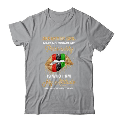 I'm December Girl Sexy Lip Black Women Capricorn Birthday Gift-T-Shirt & Tank Top-Classic T-Shirt-Sport Grey
