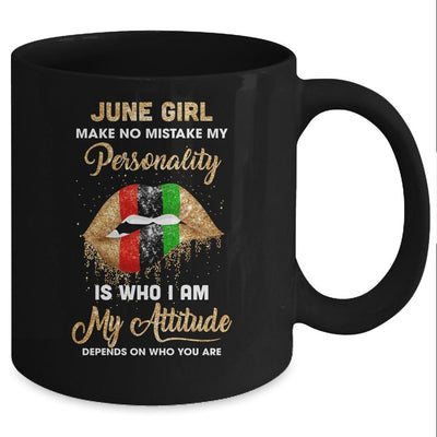 I'm June Girl Sexy Lip Black Women Cancer Birthday Gift Mug-Coffee Mug-Mug-Black