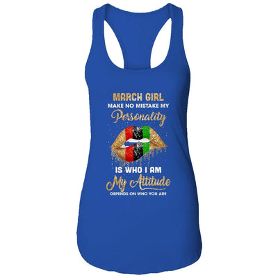 I'm March Girl Sexy Lip Black Women Aries Birthday Gift-T-Shirt & Tank Top-Women's Ideal Racerback Tank-Royal