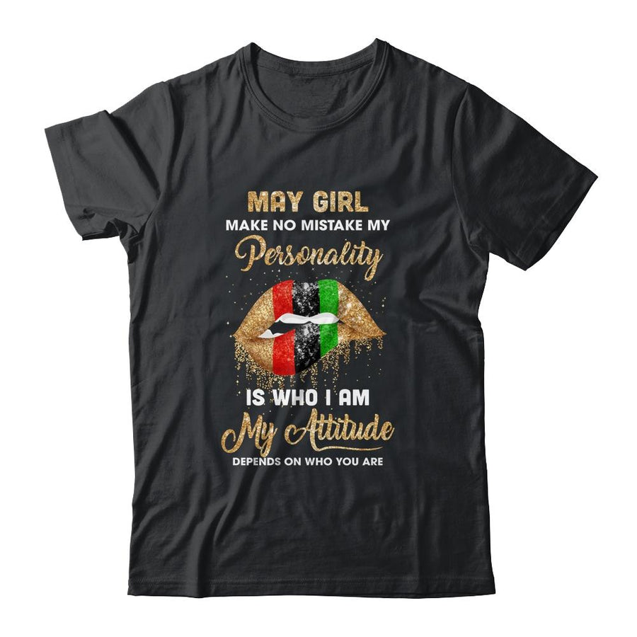 I'm May Girl Sexy Lip Black Women Gemini Birthday Gift-T-Shirt & Tank Top-Classic T-Shirt-Black
