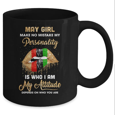 I'm May Girl Sexy Lip Black Women Gemini Birthday Gift Mug-Coffee Mug-Mug-Black