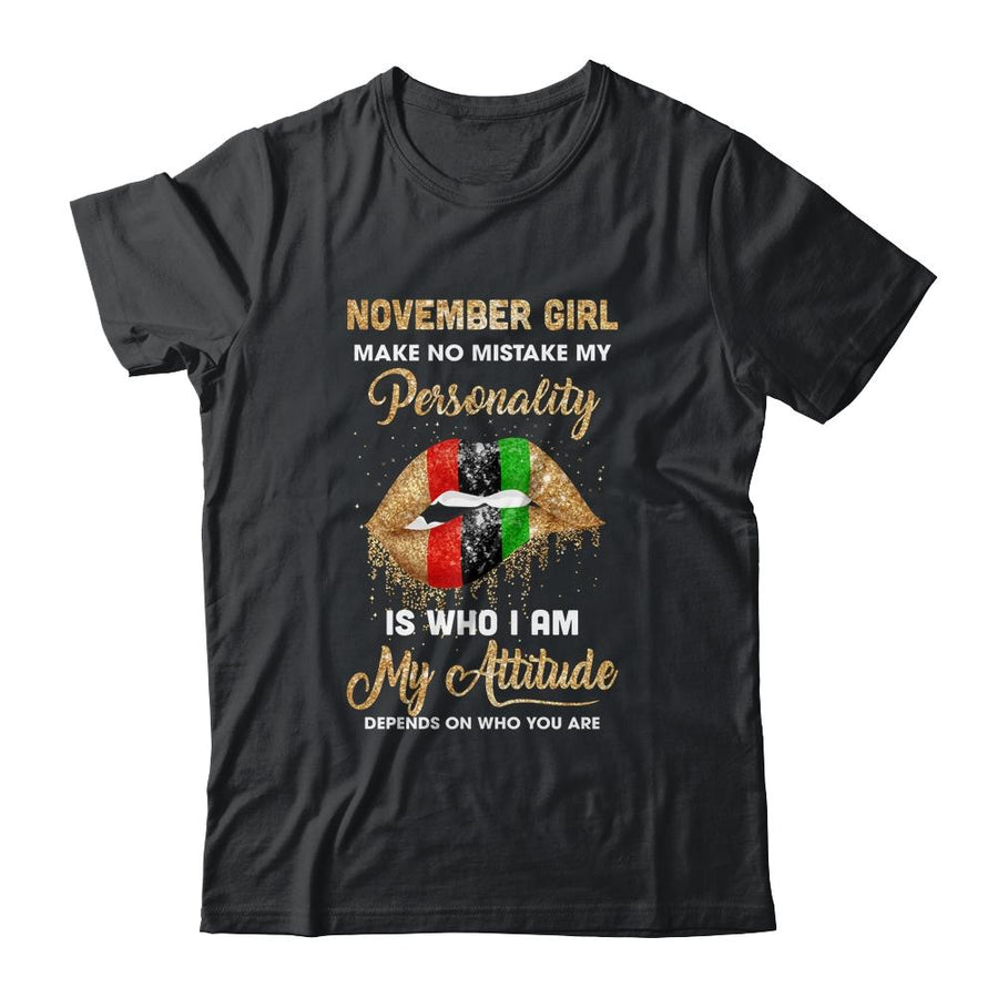 I'm November Girl Sexy Lip Black Women Sagittarius Birthday Gift-T-Shirt & Tank Top-Classic T-Shirt-Black
