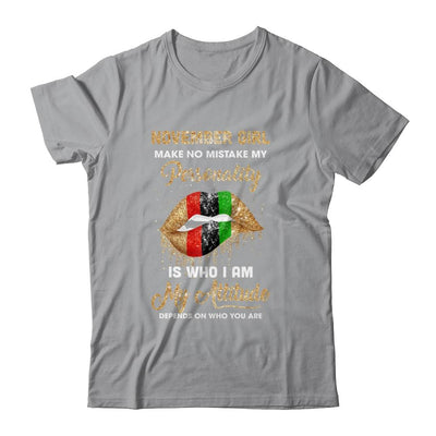 I'm November Girl Sexy Lip Black Women Sagittarius Birthday Gift-T-Shirt & Tank Top-Classic T-Shirt-Sport Grey