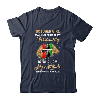 I'm October Girl Sexy Lip Black Women Scorpius Birthday Gift-T-Shirt & Tank Top-Classic T-Shirt-Navy