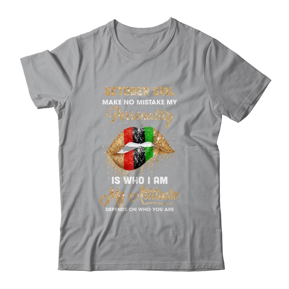 I'm October Girl Sexy Lip Black Women Scorpius Birthday Gift-T-Shirt & Tank Top-Classic T-Shirt-Sport Grey