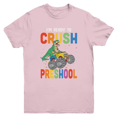 I'm Ready To Crush Preschool Monster Truck Dinosaur Youth-Youth Shirt-Youth T-Shirt-Light Pink