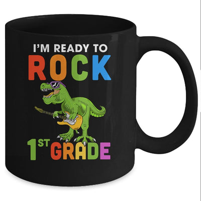 I'm Ready To Rock 1st Grade Dinosaur Back To School Mug-Coffee Mug-Mug-Black