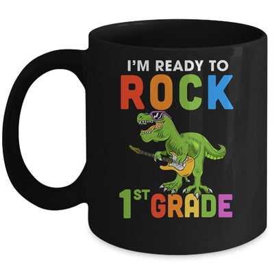 I'm Ready To Rock 1st Grade Dinosaur Back To School Mug-Coffee Mug-Mug-Black