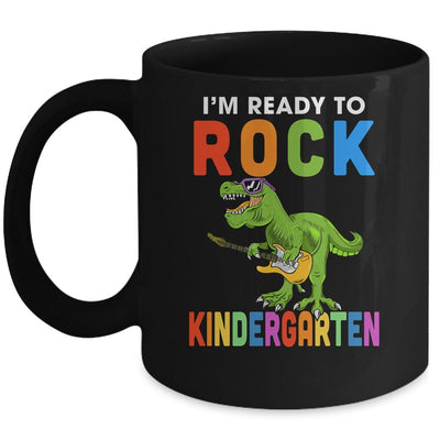 I'm Ready To Rock Kindergarten Dinosaur Back To School Mug-Coffee Mug-Mug-Black