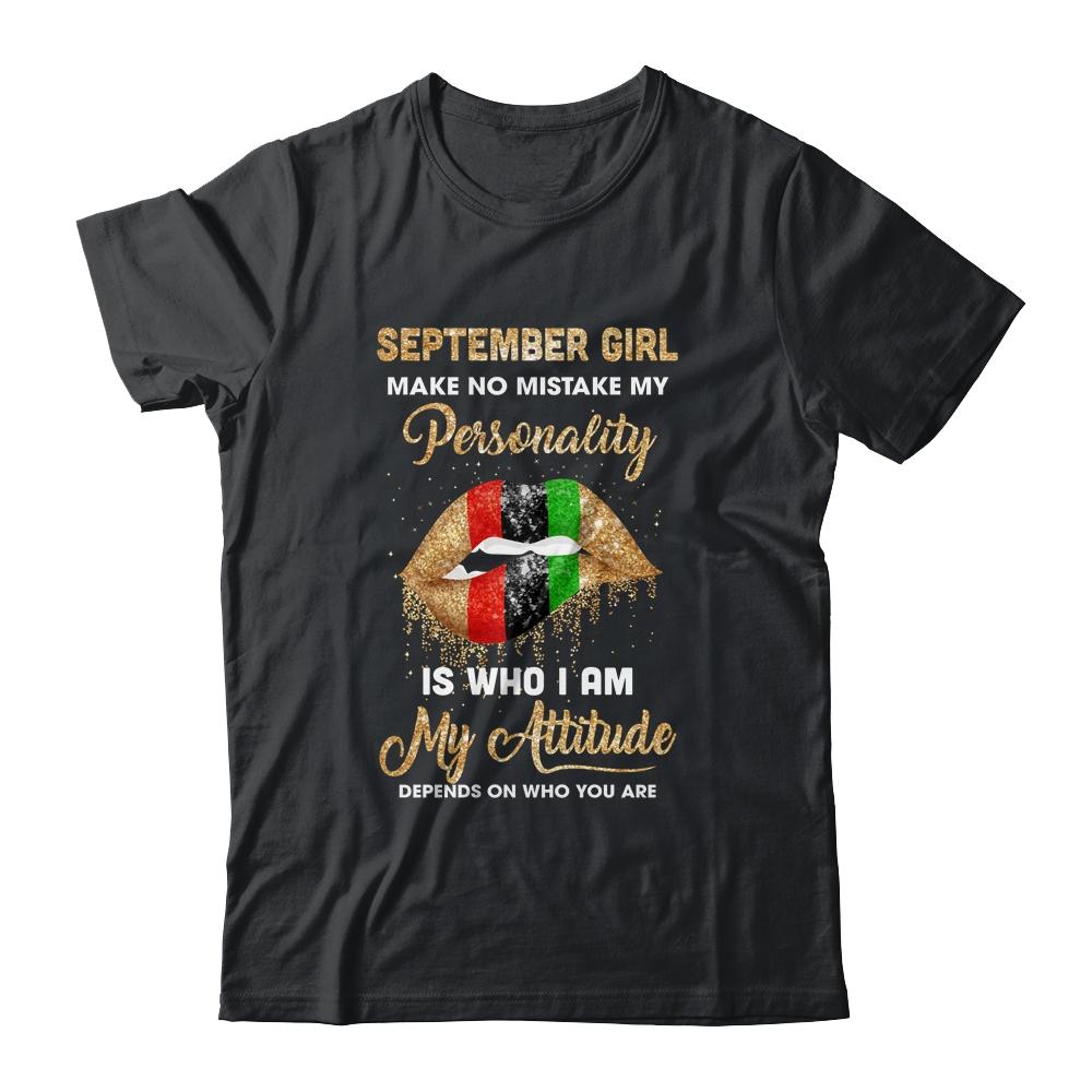 I'm September Girl Sexy Lip Black Women Libra Birthday Gift-T-Shirt & Tank Top-Classic T-Shirt-Black