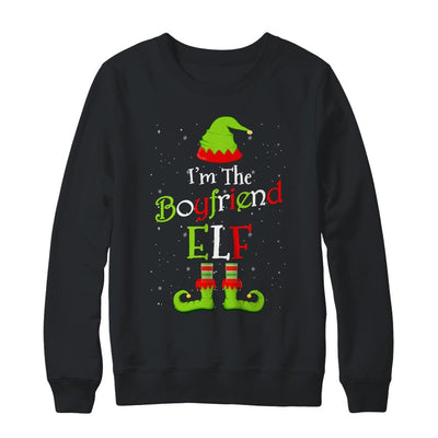 I'm The Boyfriend Elf Family Matching Funny Christmas Group Gift-T-Shirt & Sweatshirt-Crewneck Sweatshirt-Black