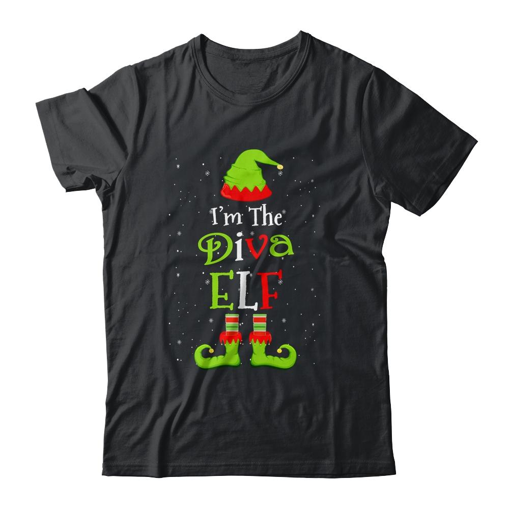 I'm The Diva Elf Family Matching Funny Christmas Group Gift-T-Shirt & Sweatshirt-Classic T-Shirt-Black
