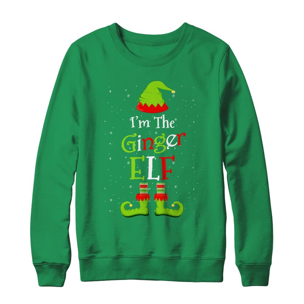 I'm The Ginger Elf Family Matching Funny Christmas Group Gift-T-Shirt & Sweatshirt-Crewneck Sweatshirt-Irish Green