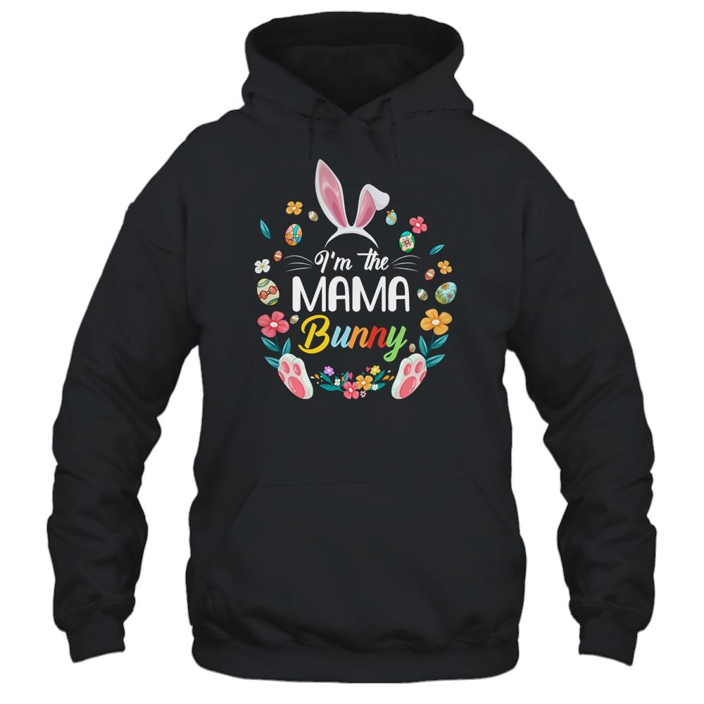 I'm The Mama Bunny Matching Family Easter Party-T-Shirt & Hoodie-Pullover Hoodie-Black
