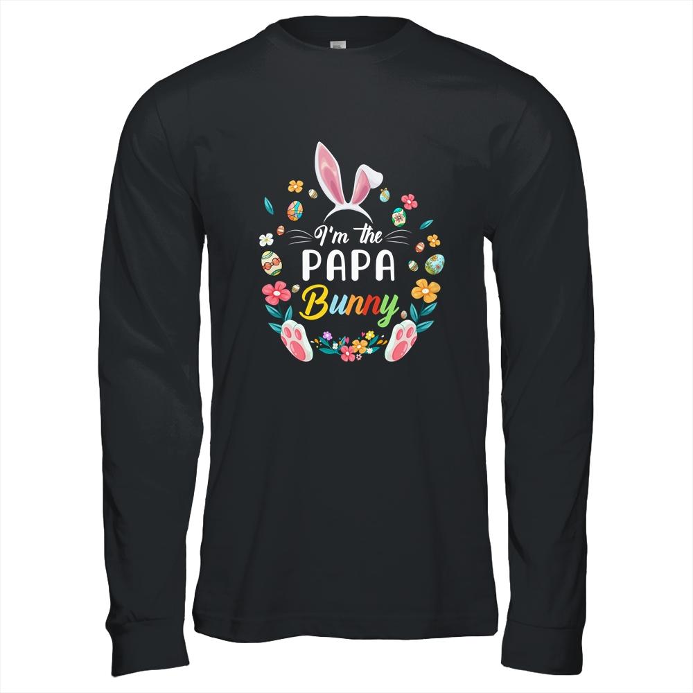 I'm The Papa Bunny Matching Family Easter Party-T-Shirt & Hoodie-Long Sleeve T-Shirt-Black