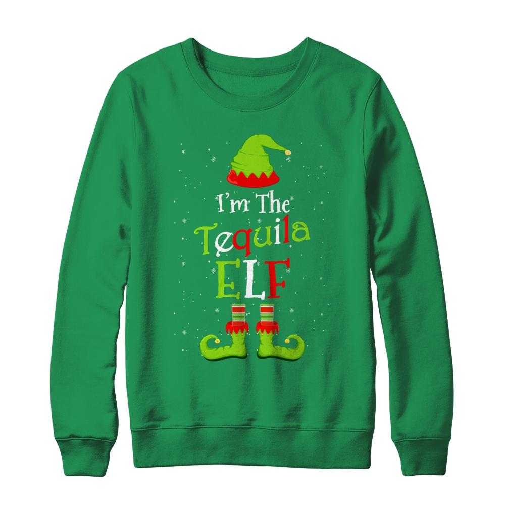 I'm The Tequila Elf Family Matching Funny Christmas Group Gift-T-Shirt & Sweatshirt-Crewneck Sweatshirt-Irish Green