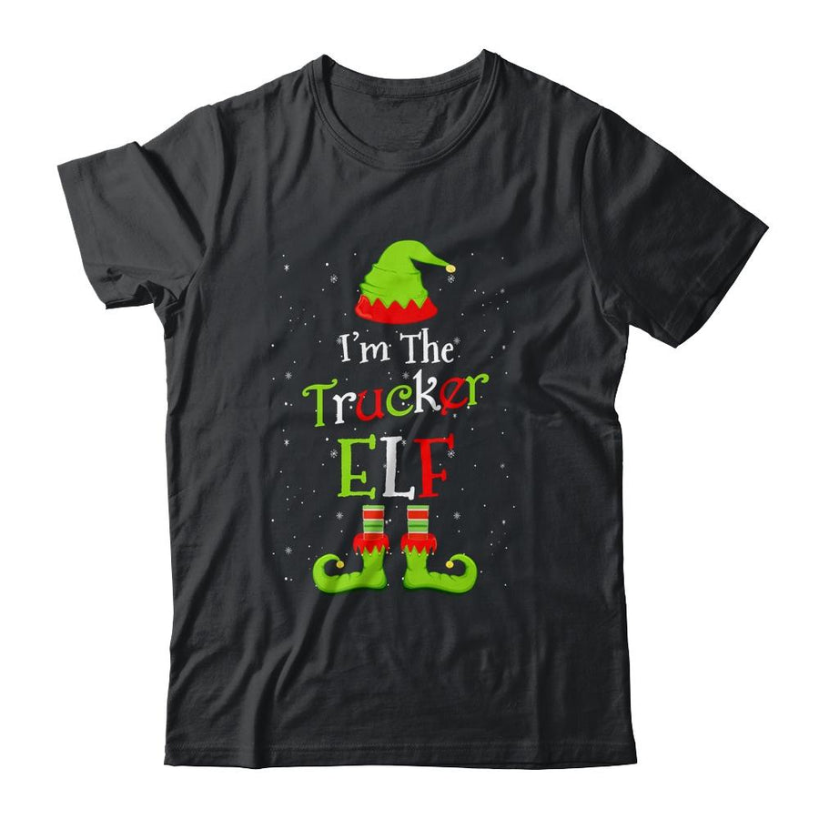 I'm The Trucker Elf Family Matching Funny Christmas Group Gift-T-Shirt & Sweatshirt-Classic T-Shirt-Black