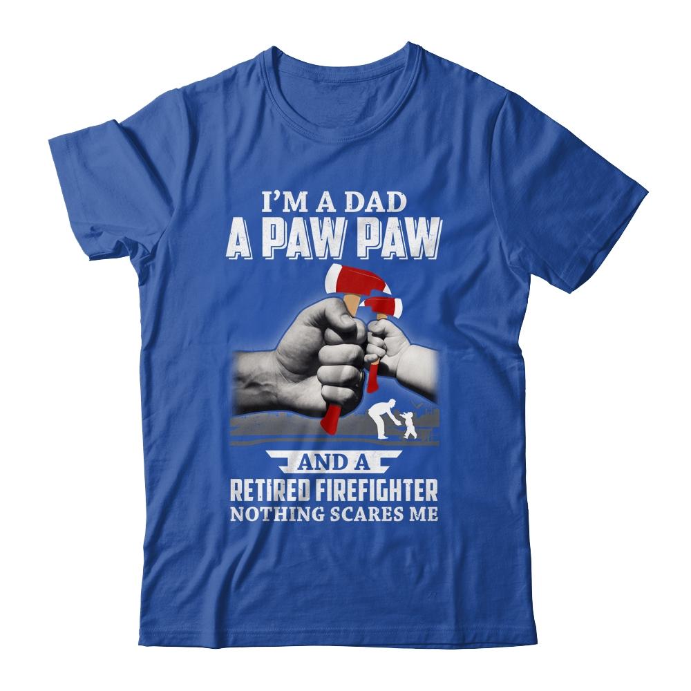Im A Dad Paw Paw Retired Firefighter Gifts Fathers Day-T-Shirt & Hoodie-Classic T-Shirt-Royal