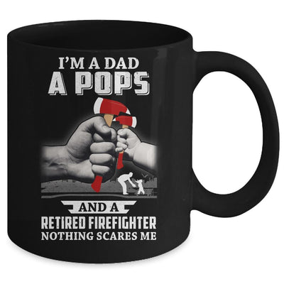 Im A Dad Pops Retired Firefighter Gifts Fathers Day Mug-Coffee Mug-Mug-Black