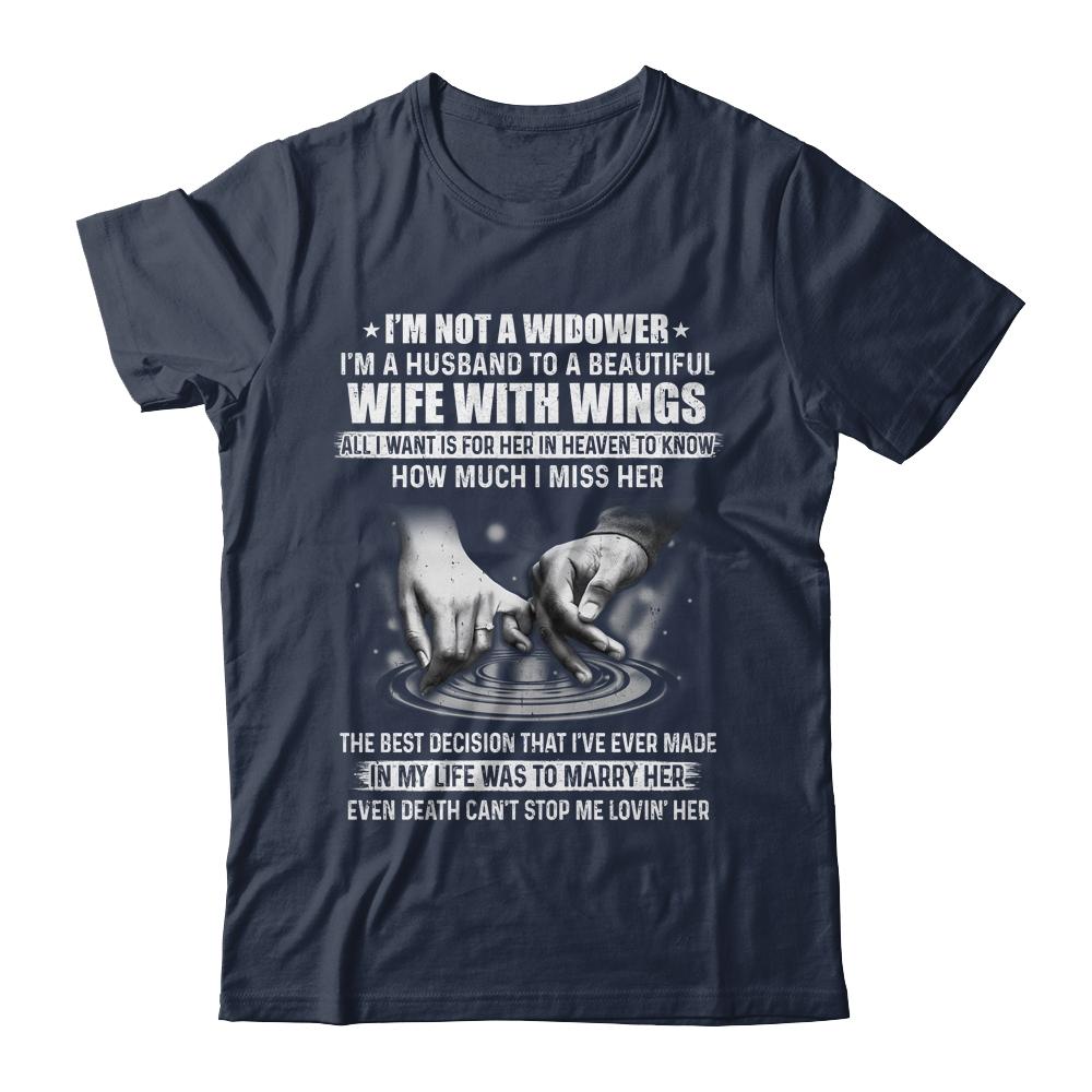 Im A Husband To A Beautiful Wife With Wings-T-Shirt & Hoodie-Classic T-Shirt-Navy