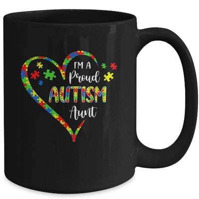 Im A Proud Autism Aunt Love Heart Autism Awareness Mug-Coffee Mug-