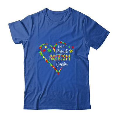 Im A Proud Autism Cousin Love Heart Autism Awareness-T-Shirt & Hoodie-Classic T-Shirt-Royal