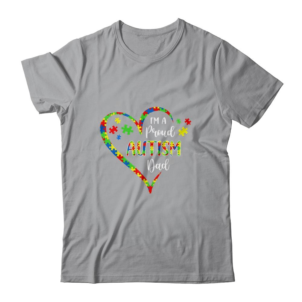 Im A Proud Autism Dad Love Heart Autism Awareness-T-Shirt & Hoodie-Classic T-Shirt-Sport Grey