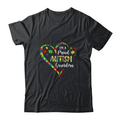 Im A Proud Autism Grandma Love Heart Autism Awareness-T-Shirt & Hoodie-Classic T-Shirt-Black