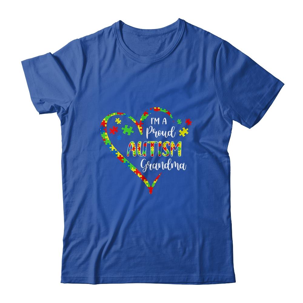 Im A Proud Autism Grandma Love Heart Autism Awareness-T-Shirt & Hoodie-Classic T-Shirt-Royal
