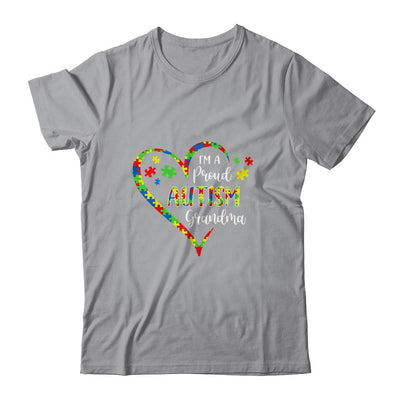 Im A Proud Autism Grandma Love Heart Autism Awareness-T-Shirt & Hoodie-Classic T-Shirt-Sport Grey