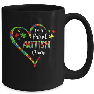 Im A Proud Autism Mom Love Heart Autism Awareness Mug-Coffee Mug-