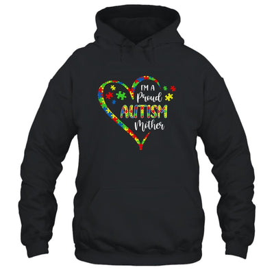 Im A Proud Autism Mother Love Heart Autism Awareness-T-Shirt & Hoodie-Pullover Hoodie-Black
