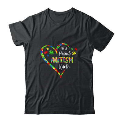 Im A Proud Autism Uncle Love Heart Autism Awareness-T-Shirt & Hoodie-Classic T-Shirt-Black